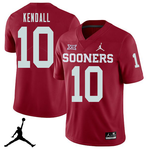 Jordan Brand Men #10 Austin Kendall Oklahoma Sooners 2018 College Football Jerseys Sale-Crimson - Click Image to Close